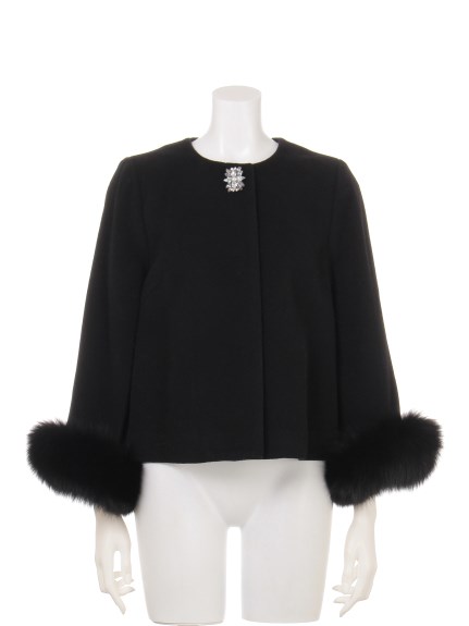 ジャスグリッティー 袖ファーAラインショートコート | Trend Fashion 