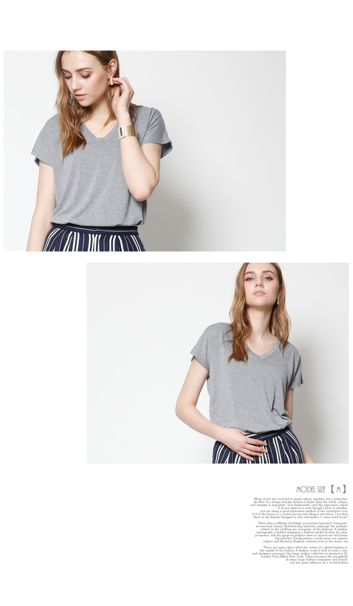 titivate VネックラウンドヘムTシャツ2
